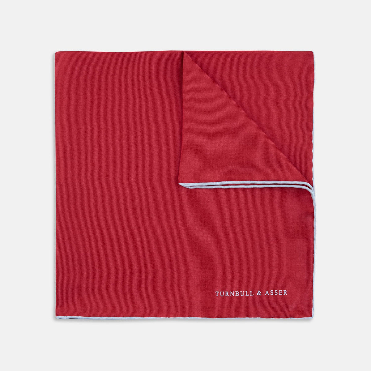 Red Piped Silk Pocket Square