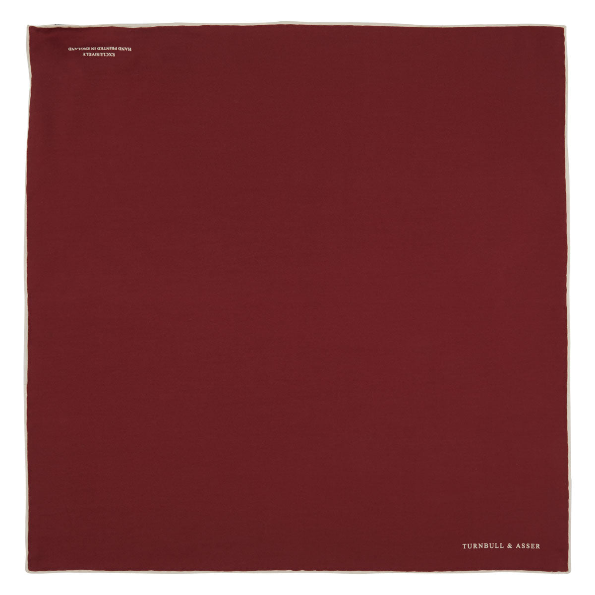 Image 2 of product Burgundy and White Piped Silk Pocket Square