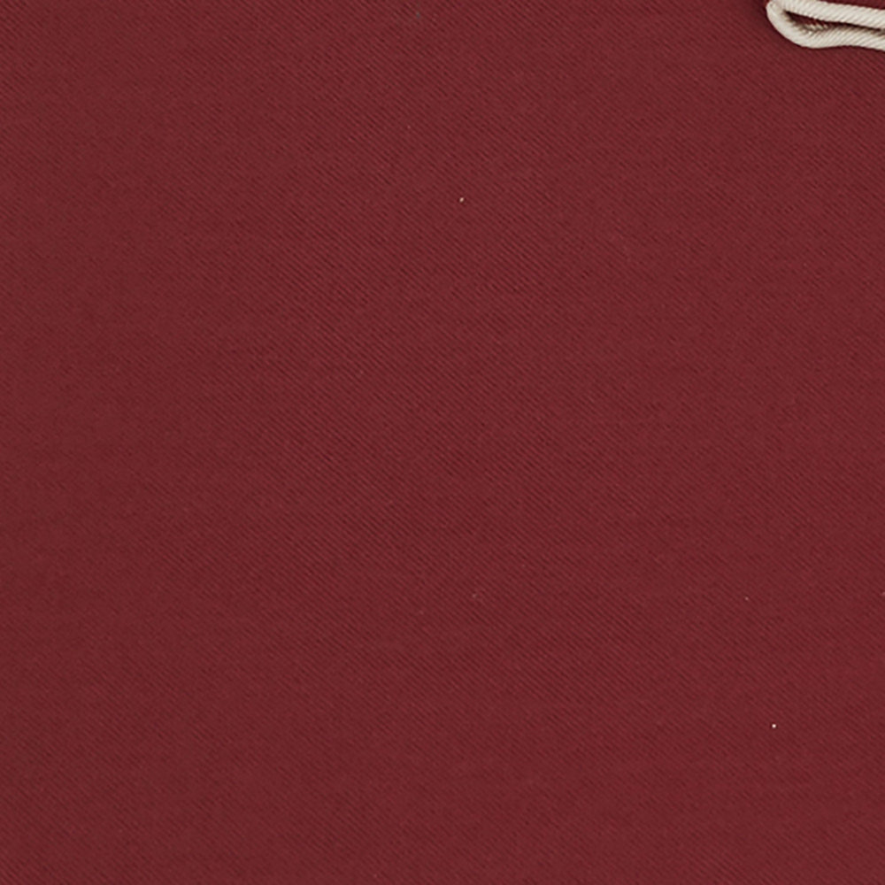 The Turnbull & Asser Burgundy and White Piped Silk Pocket Square features a classic burgundy design with a subtle white piped edge and the brand's logo printed in white on the bottom right corner.