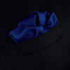View 4 of product A Dark Blue Piped Silk Pocket Square by Turnbull & Asser, neatly folded with white edging and the brand's logo in one corner, displayed on a plain white background.