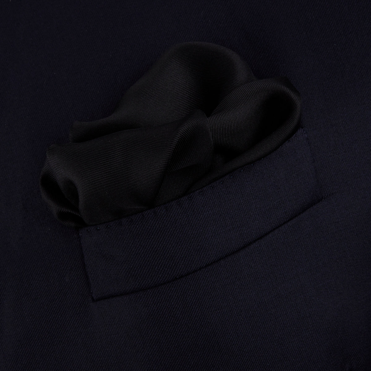 Image 3 of product Black and White Piped Silk Pocket Square