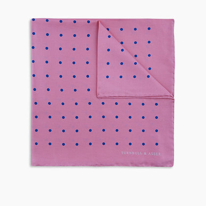 Rose and Blue Spot Silk Pocket Square Image 4