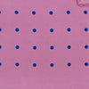 View 3 of product The Turnbull & Asser Rose and Blue Spot Silk Pocket Square features a pastel pink base with evenly spaced blue spots and a discreet white logo in one corner, finished with a slightly folded top for added flair.