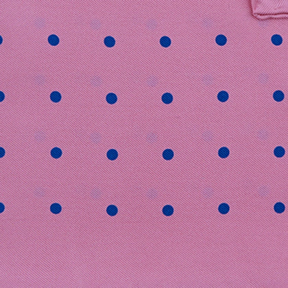 Rose and Blue Spot Silk Pocket Square Image 2