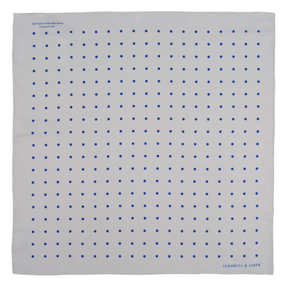 Image 2 of product White and Blue Spot Silk Pocket Square
