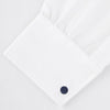 View 4 of product Turnbull & Asser's Sterling Silver Ornament Cufflinks feature round, textured ridged ends and smooth, flat backs, presented elegantly on a plain white background.