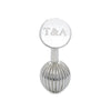 View 2 of product Turnbull & Asser's Sterling Silver Ornament Cufflinks feature round, textured ridged ends and smooth, flat backs, presented elegantly on a plain white background.