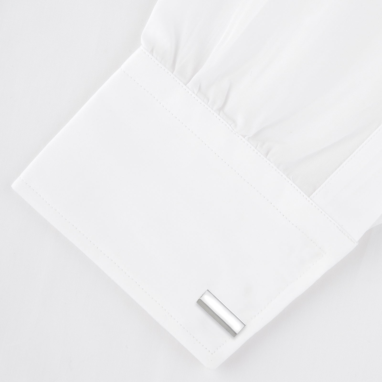 View 4 of product Turnbull & Asser STERLING SILVER HANDLEBAR CUFFLINKS feature a sleek, smooth finish, shown against a plain white background.