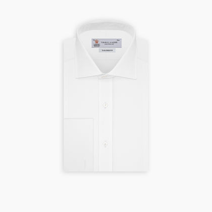 Tailored Fit White Marcella Front Shirt with Kent Collar and Double Cuffs Image 2