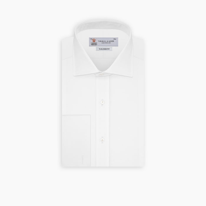 Tailored Fit White Marcella Front Shirt with Kent Collar and Double Cuffs Image 2