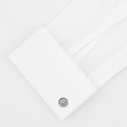 Tailored Fit White Marcella Front Shirt with Kent Collar and Double Cuffs Image 3