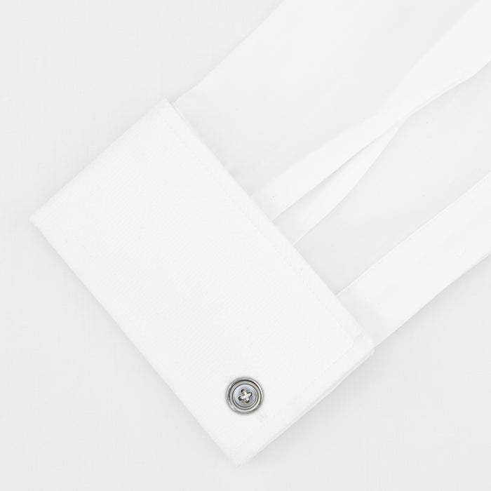 Tailored Fit White Marcella Front Shirt with Kent Collar and Double Cuffs Image 3