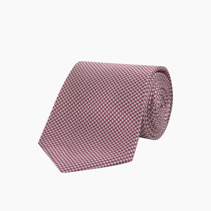 Dark Pink Houndstooth Silk Tie Image 4