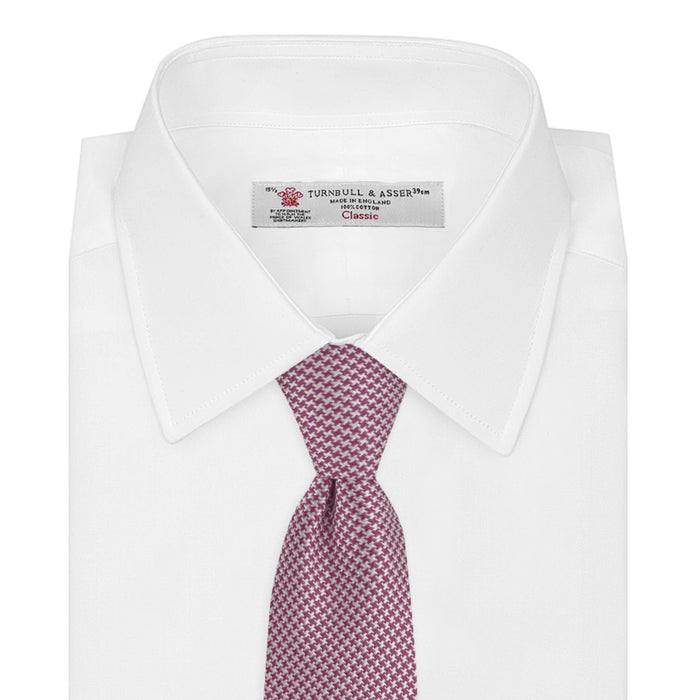 Dark Pink Houndstooth Silk Tie Image 1