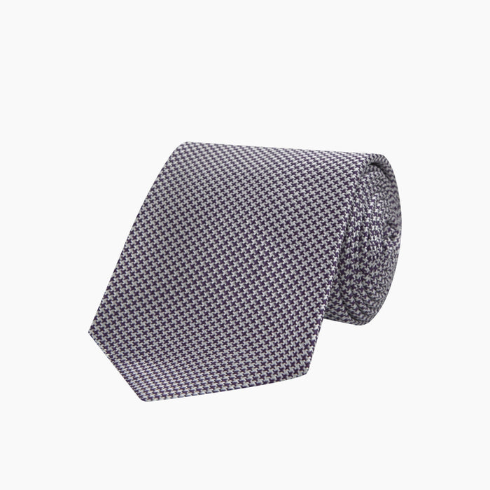 Plum Houndstooth Silk Tie Image 4