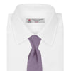 View 2 of product The Lilac Horizontal Twill Silk Tie by Turnbull & Asser features a subtle ribbed texture and neat roll, shown on a white background—an ideal accessory for any cotton shirt.