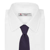 View 2 of product The Turnbull & Asser Plum Lace Silk Tie features a neatly rolled, dark purple design with a textured finish, displayed on a plain white background.