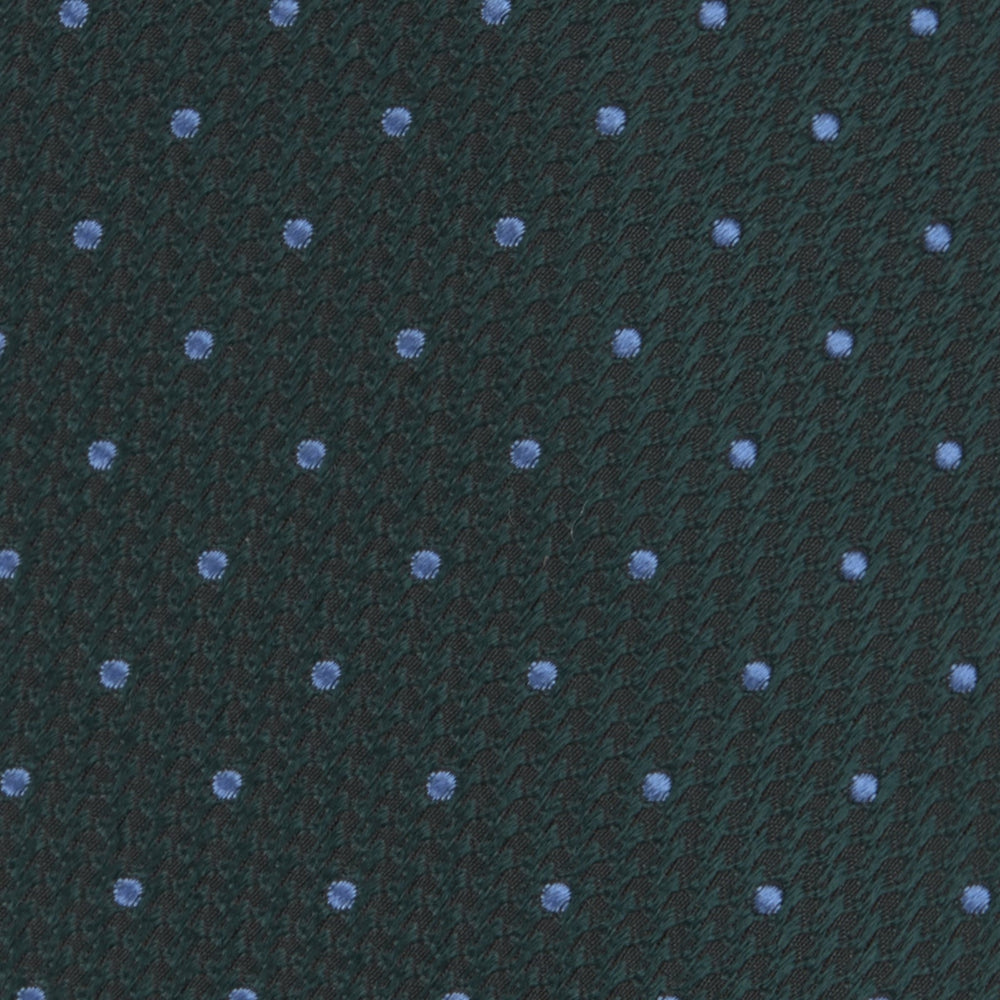 Forest Green and Blue Spot Lace Silk Tie