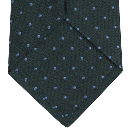 Forest Green and Blue Spot Lace Silk Tie Image 3