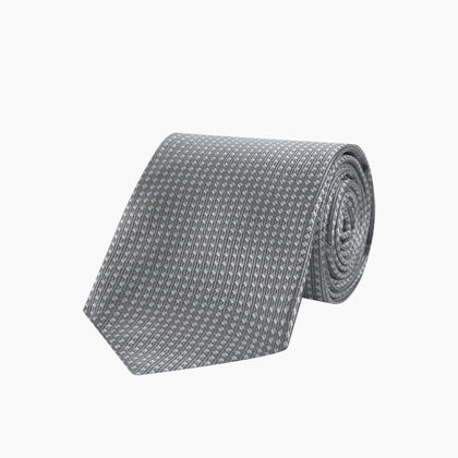 Grey and White Diamond Silk Tie Image 4