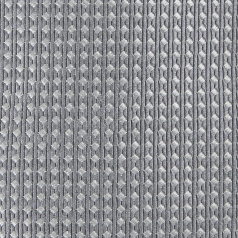 The Turnbull & Asser Grey and White Diamond Silk Tie, featuring a subtle textured pattern, is perfect for pairing with an office shirt and is displayed against a white background.