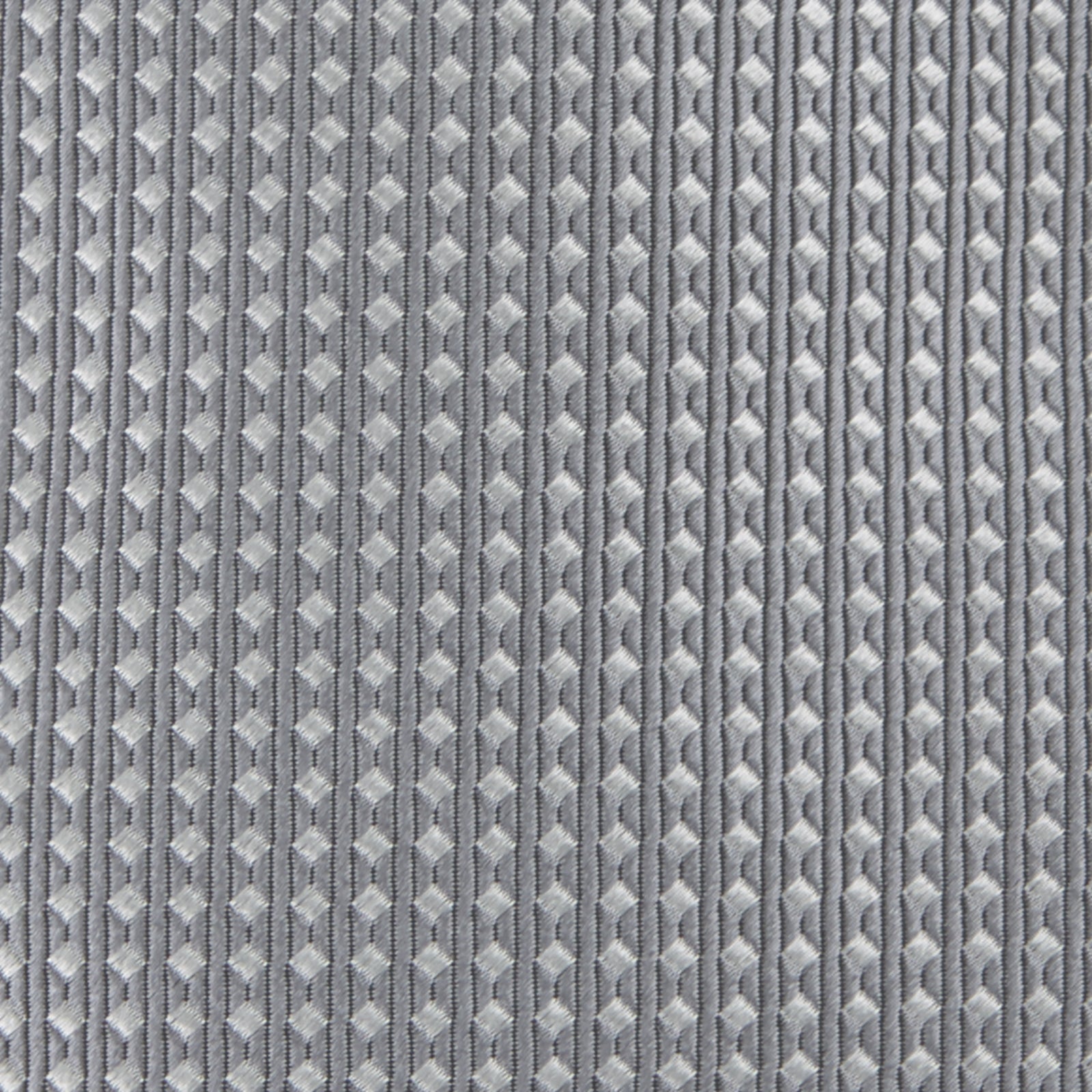View 3 of product The Turnbull & Asser Grey and White Diamond Silk Tie, featuring a subtle textured pattern, is perfect for pairing with an office shirt and is displayed against a white background.