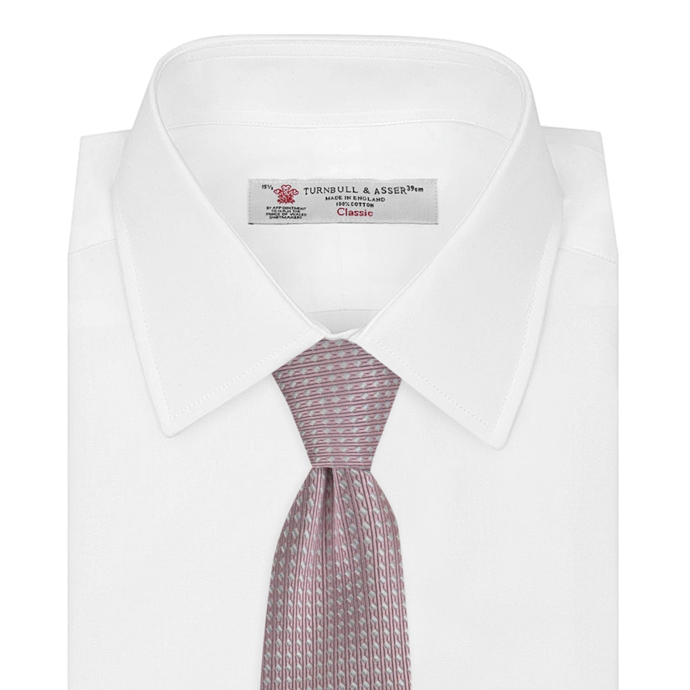 Rose and White Diamond Silk Tie