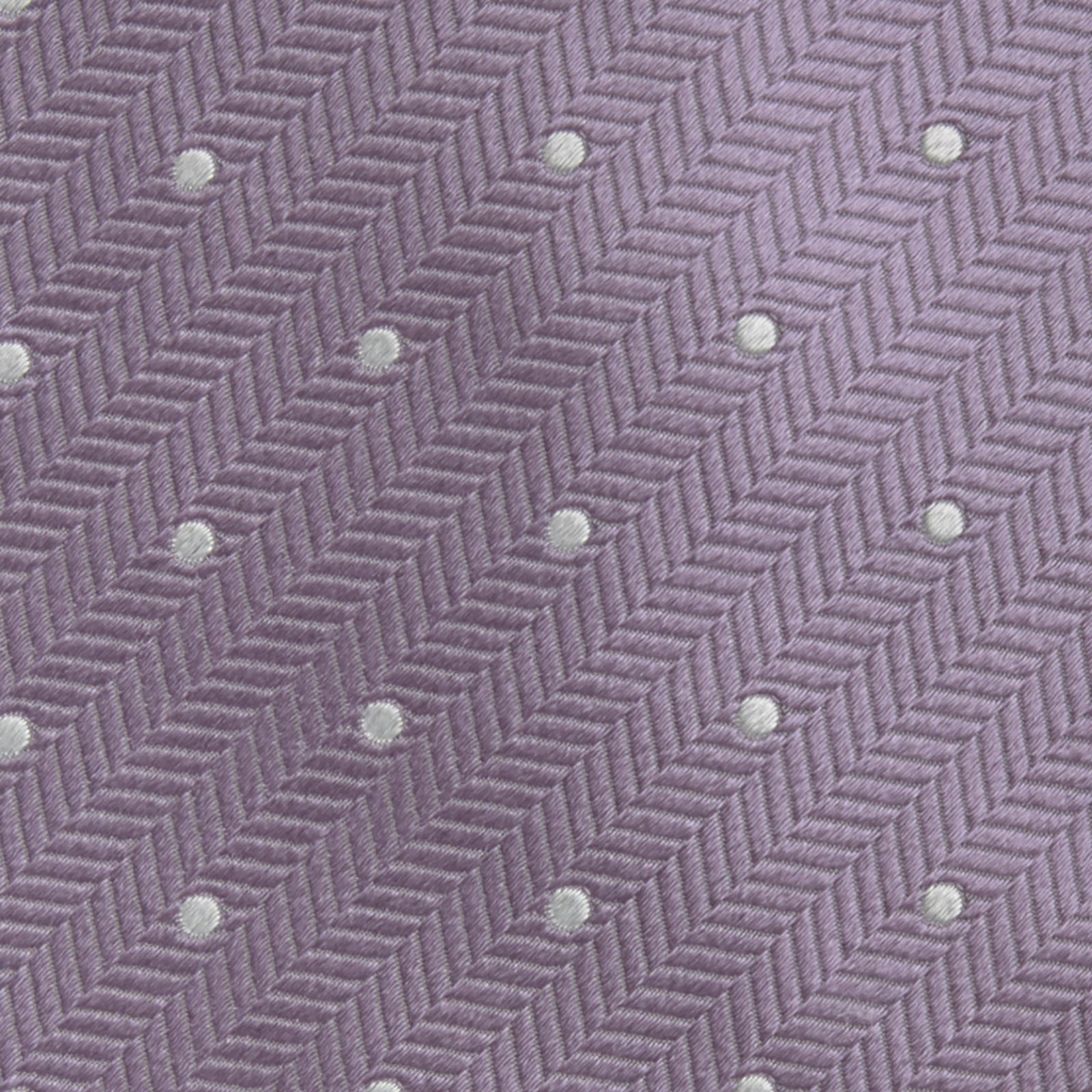 Image 3 of product Lilac and White Small Spot Herringbone Silk Tie