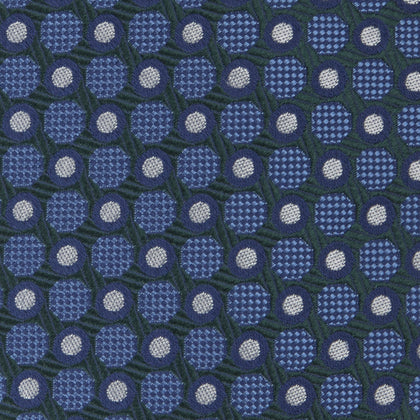 Forest Green and Blue Circle and Spot Silk Tie Image 2