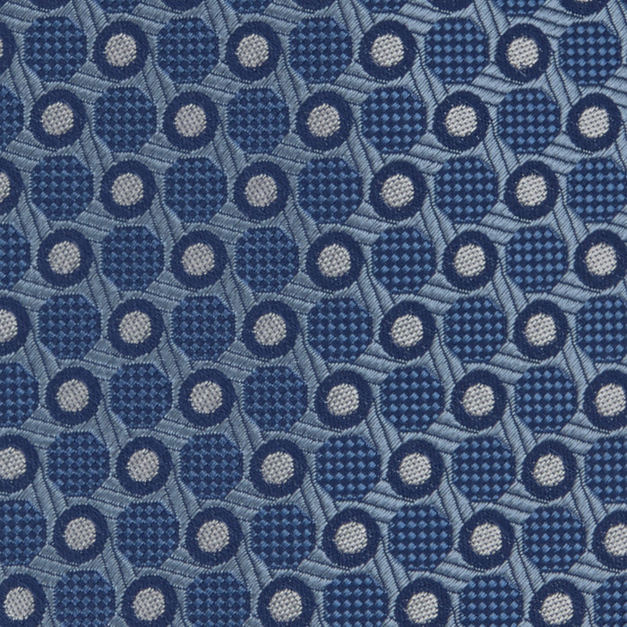 Blue Circle and Spot Silk Tie Image 2
