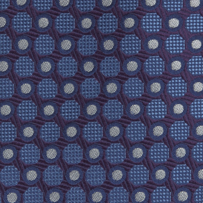 Plum and Blue Circle and Spot Silk Tie Image 2