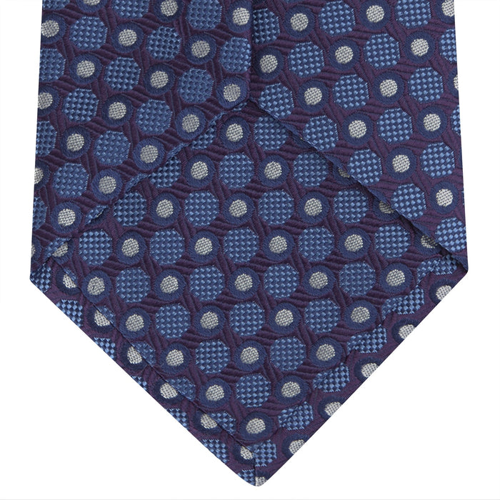 Plum and Blue Circle and Spot Silk Tie Image 3