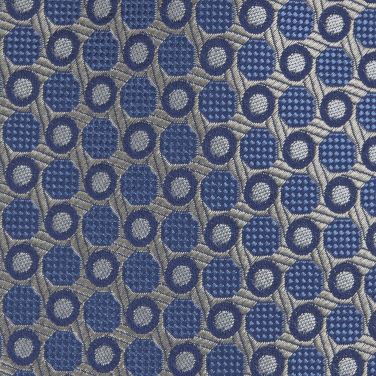 Image 3 of product Silver and Blue Circle and Spot Silk Tie