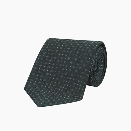 Forest Green Floral Spot Silk Tie Image 4