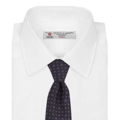 Plum Floral Spot Silk Tie