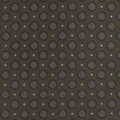 Brown Floral Spot Silk Tie Image 2