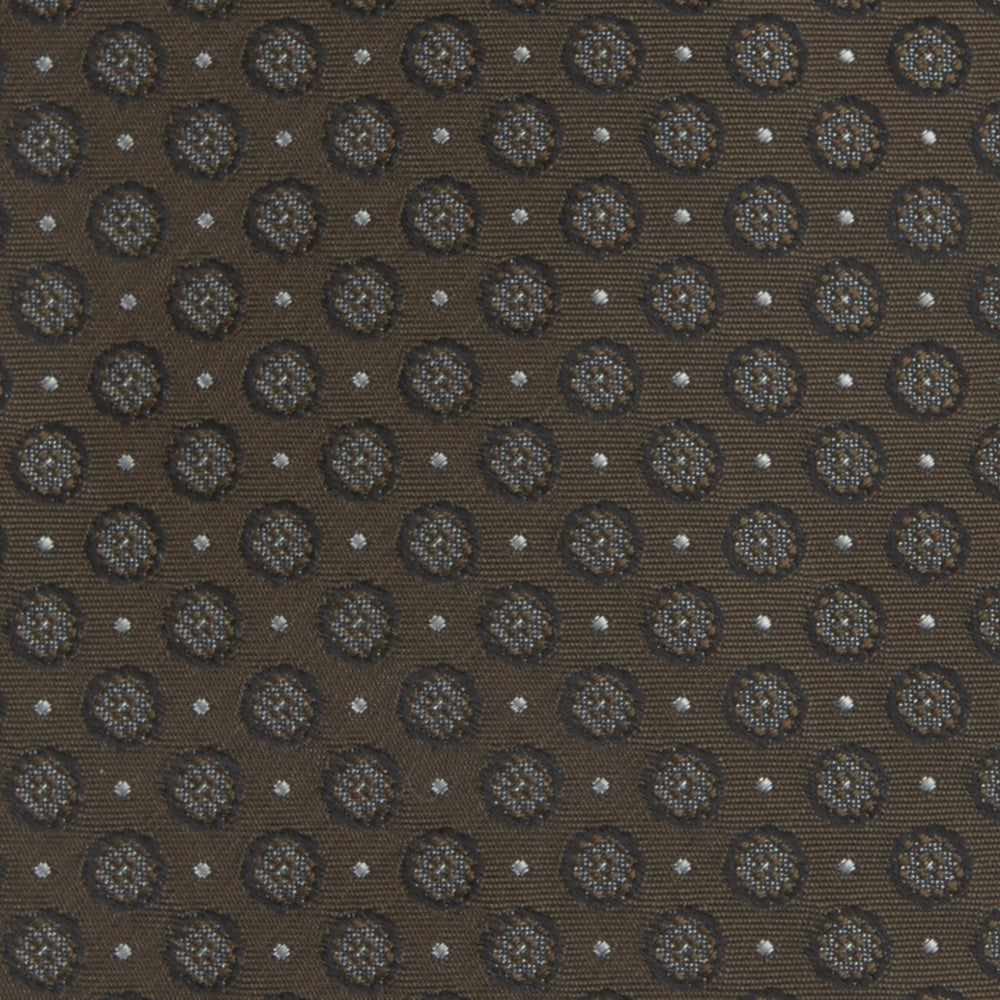Brown Floral Spot Silk Tie