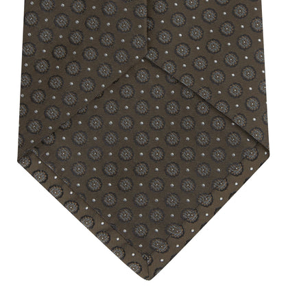 Brown Floral Spot Silk Tie Image 3
