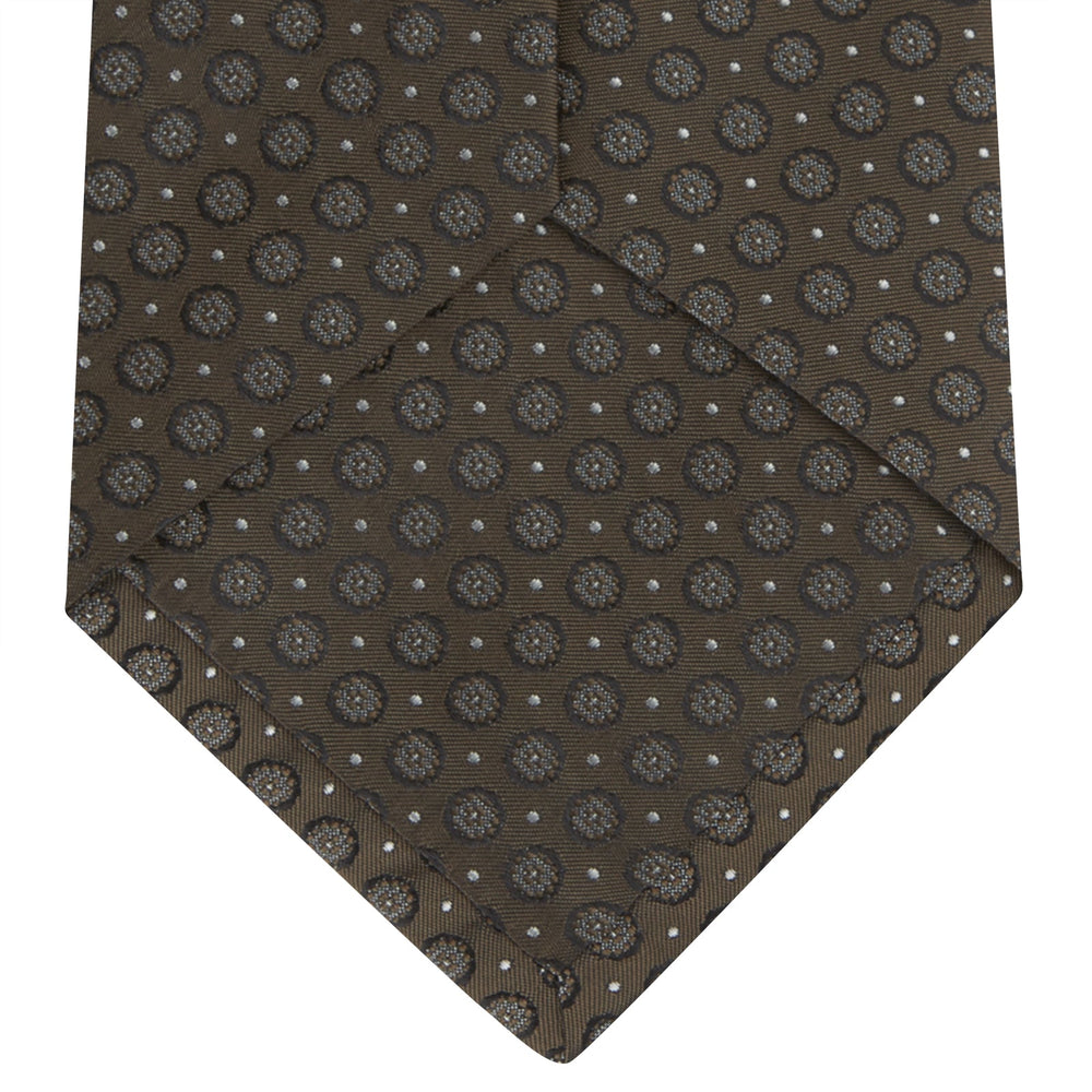 Brown Floral Spot Silk Tie