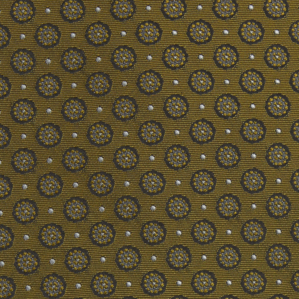 Gold Floral Spot Silk Tie