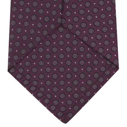 Wine Floral Spot Silk Tie Image 3