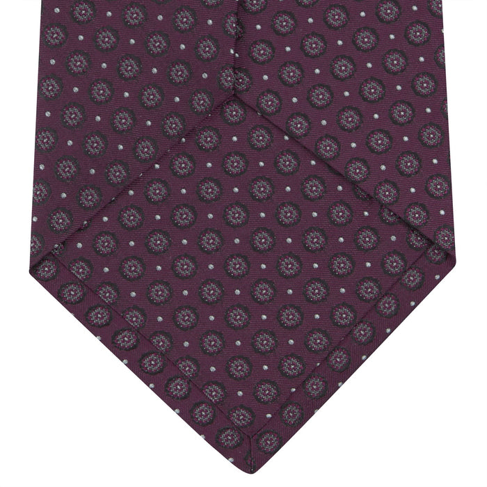 Wine Floral Spot Silk Tie Image 3