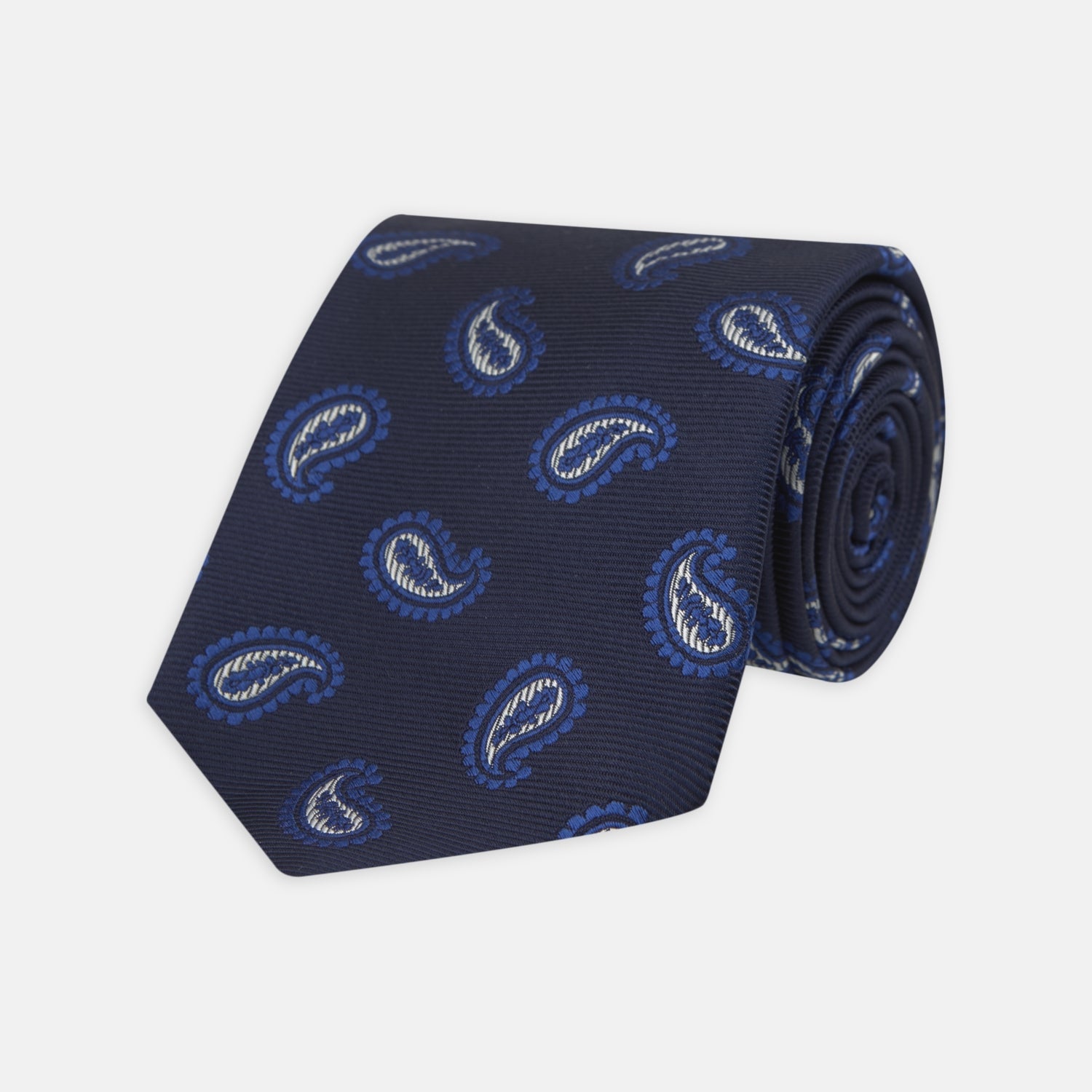 Image 1 of product Navy and Royal Blue Floating Paisley Silk Tie
