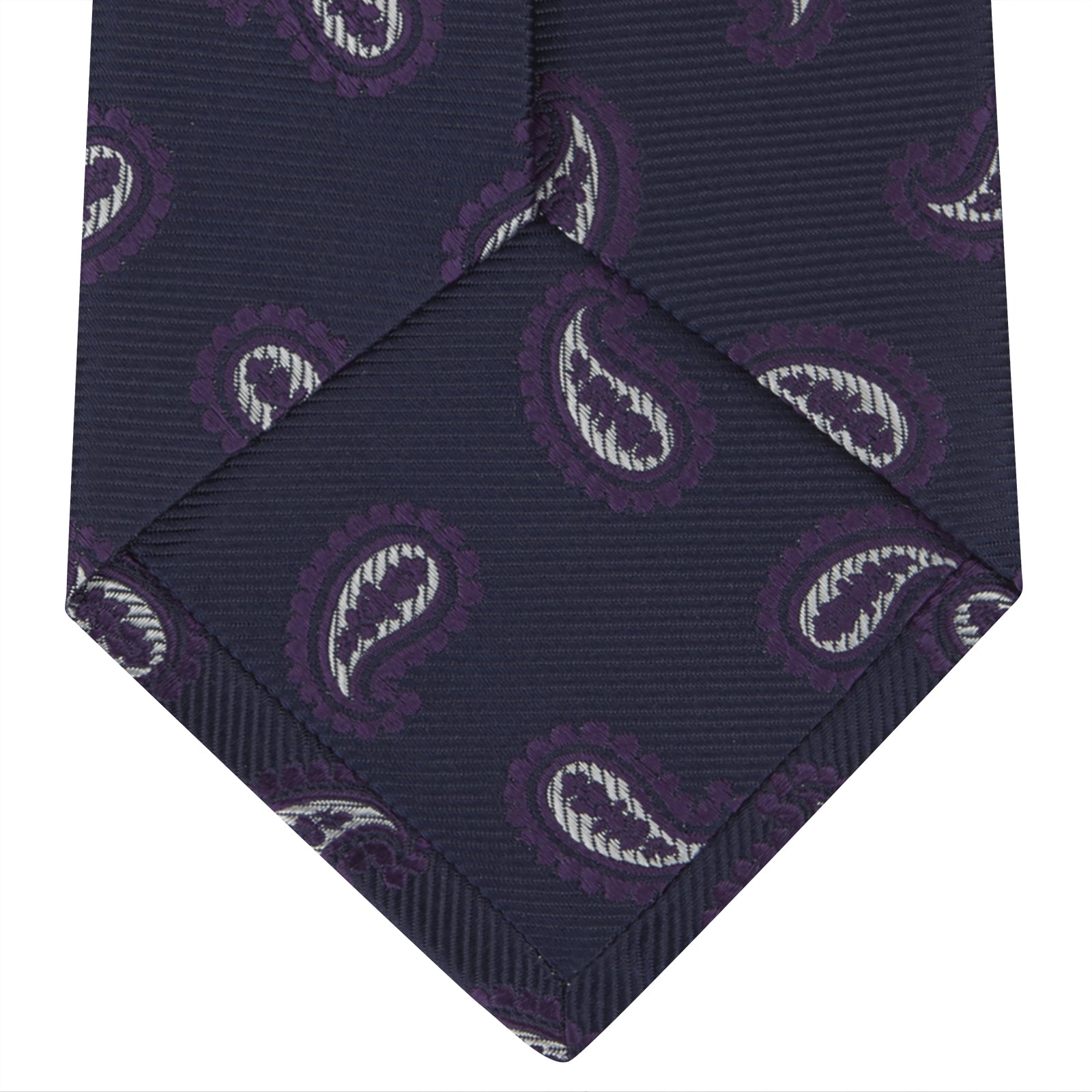 Image 4 of product Navy and Plum Floating Paisley Silk Tie
