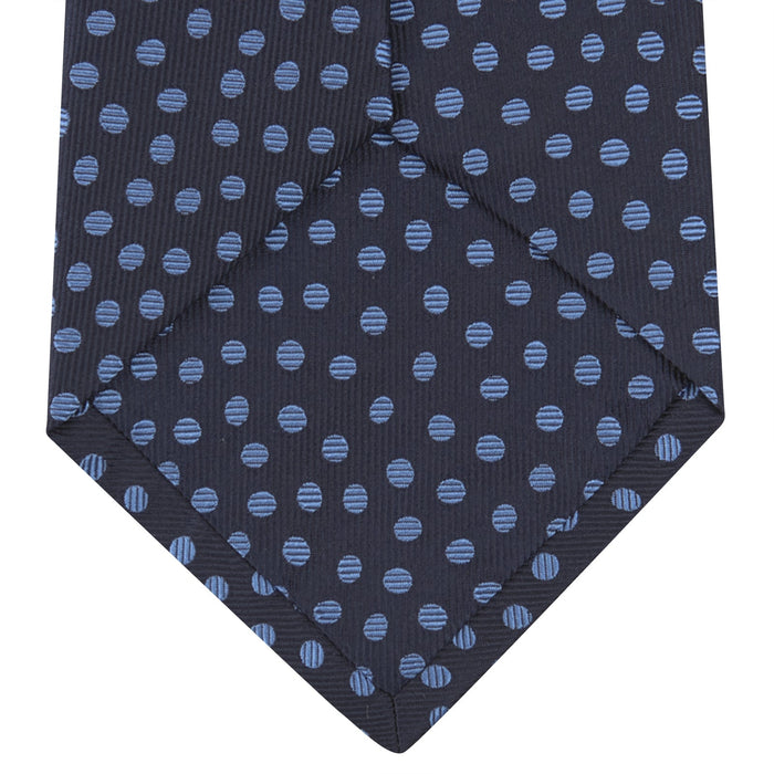 Navy and Blue Paint Spot Silk Tie Image 3
