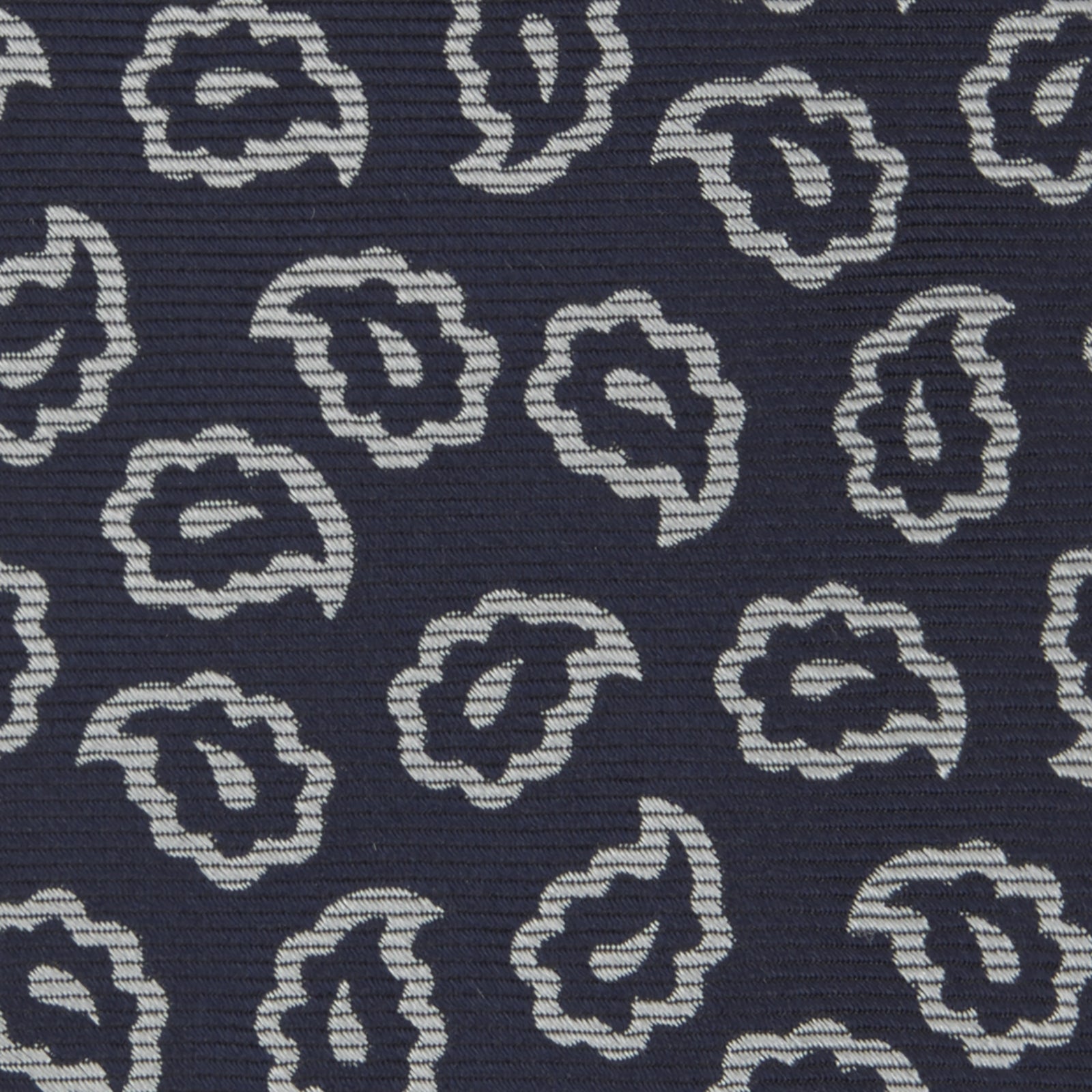 Image 3 of product Navy and White Petal Paisley Silk Tie