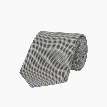 Light Grey Grenadine Silk Tie Image 4