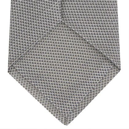 Light Grey Grenadine Silk Tie Image 3