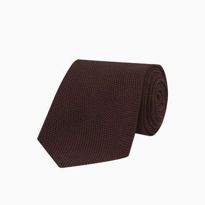 Burgundy Grenadine Silk Tie Image 4