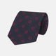 Navy and Dark Pink Emblem Spot Silk Tie